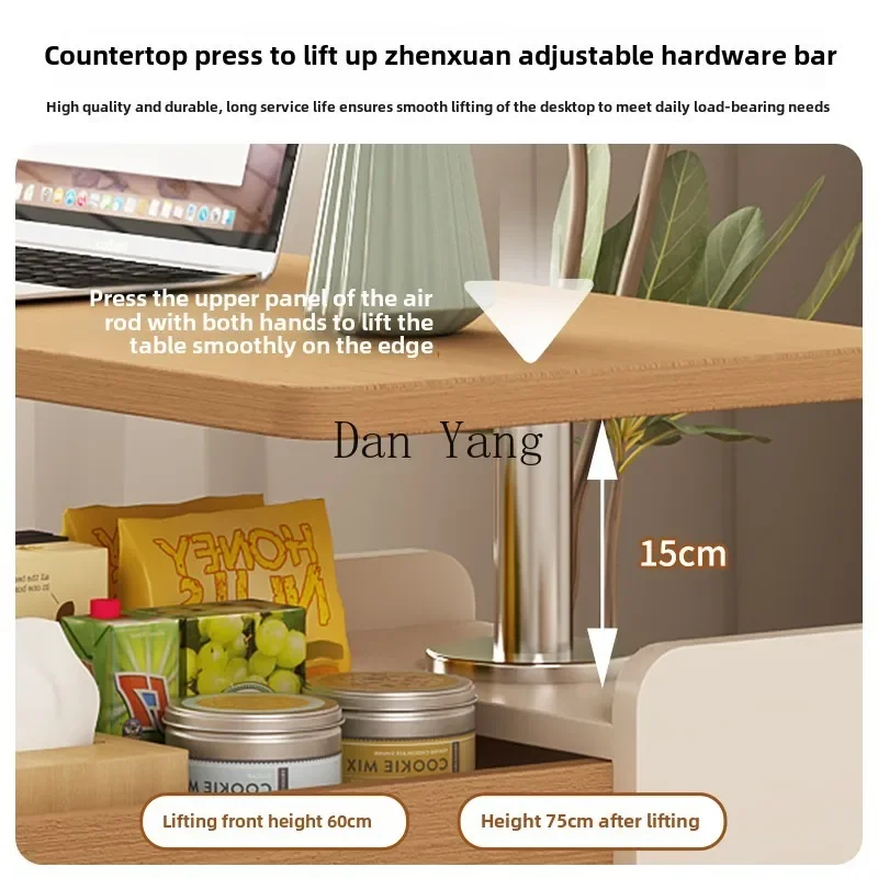 YJ movable lifting rotating side table coffee table bedside sofa edge measuring cabinet living room rack log small apartment