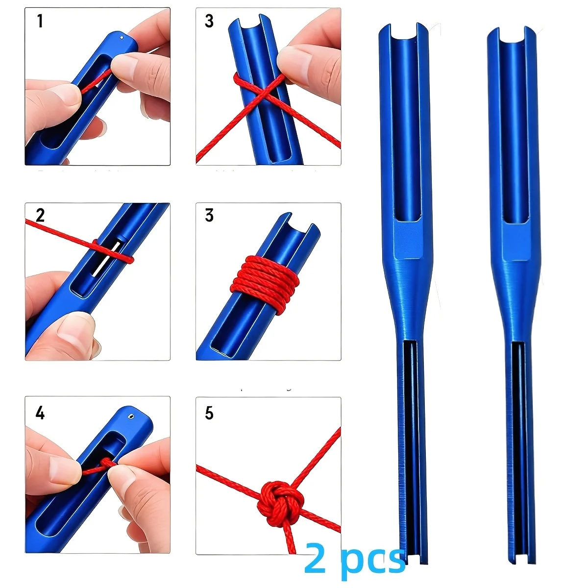 2Pcs Conical Plastic Quick Knotting Aids, Smooth Threading Line Tools, Reusable Rope Weaving Knot Helper for Beginners