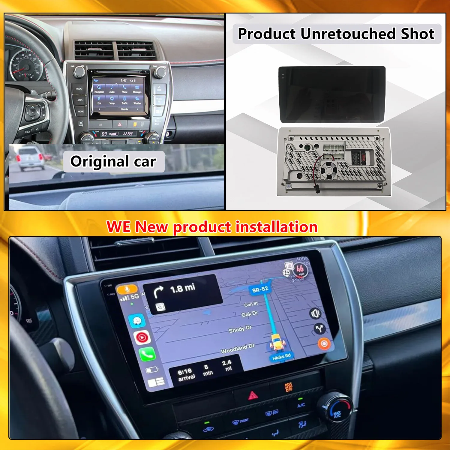 Modify For Toyota Camry AU US 2015-2017 Wireless Carplay Car Multimedia Player Upgrade Touch Screen Android Auto Car play RADIO