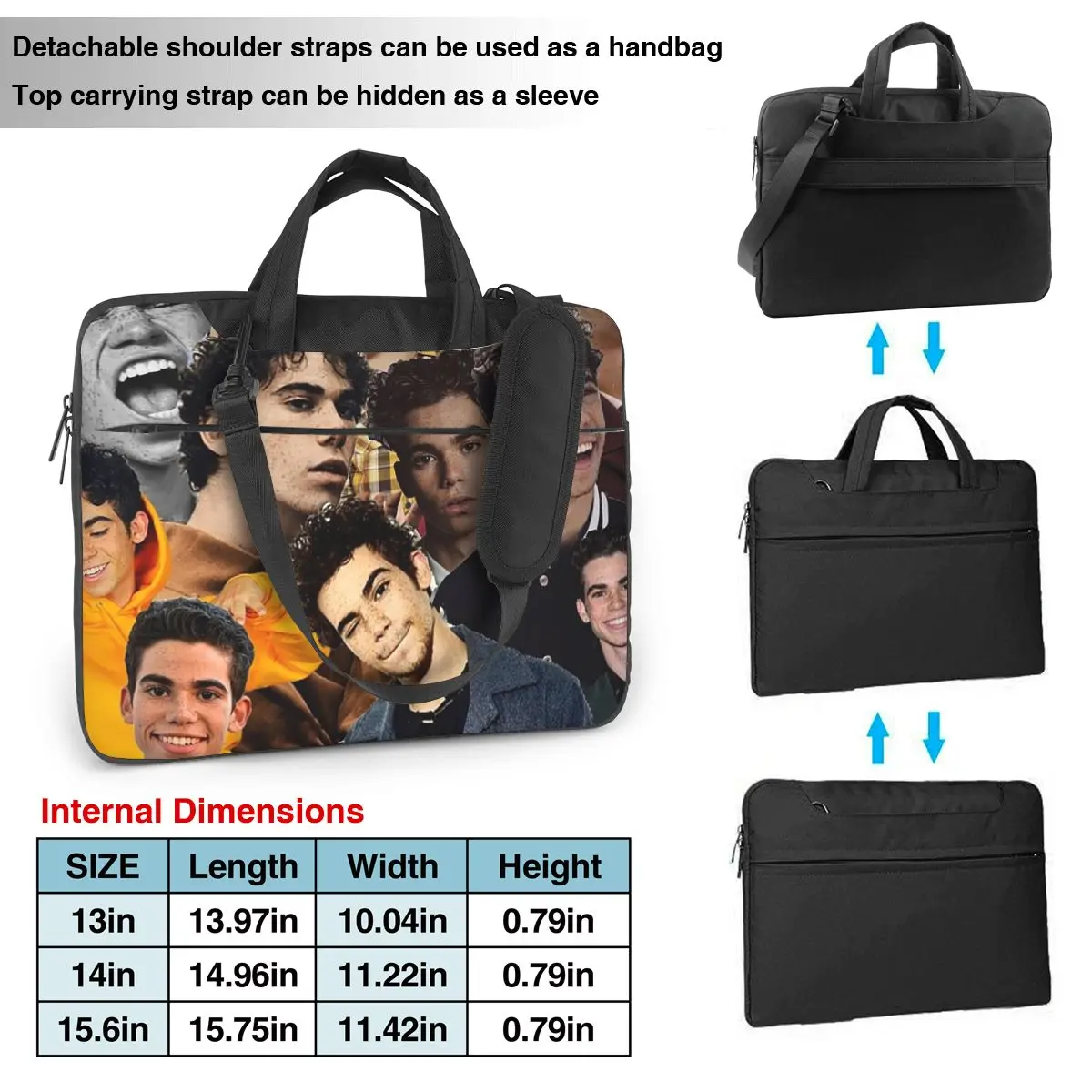 Cameron Boyce Collage Design 2019 Laptop Bag Protective Case Computer Bag 13 14 15.6 Inch Crossbody Laptop Pouch For Macbook Pro