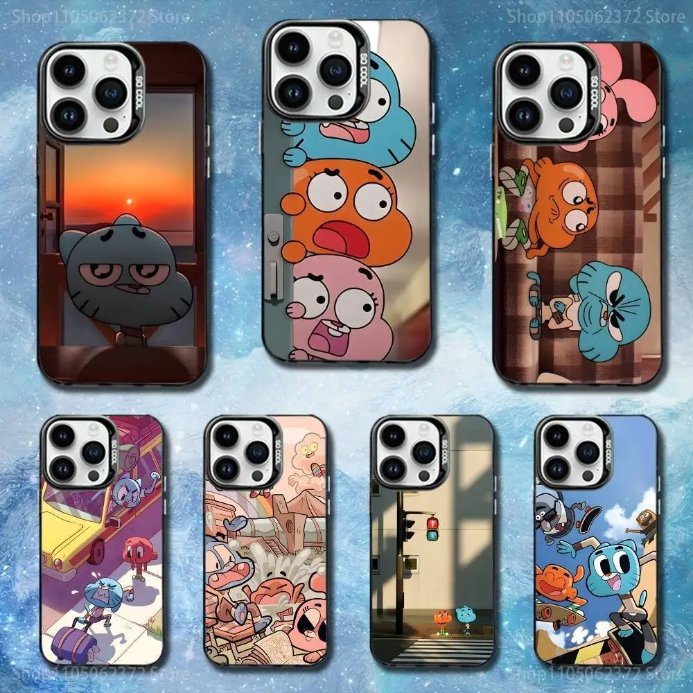 

AMAZING WORLD of GUMBALL Phone Case For iPhone 11,12,13,16,14,15,Mini,Pro,XS,MAX Black Matte Shockproof Cover