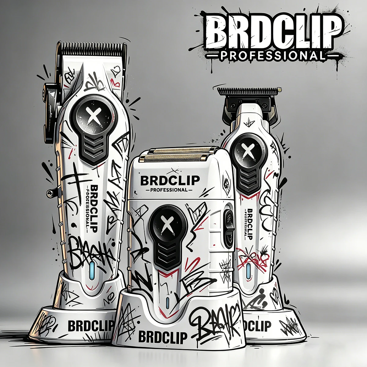 brdclip-ctr-xシリーズプロフェッショナルバリカン高速モーターダブルブレード理髪店用ホワイトナーエッジャー（サイドバーン研磨用）