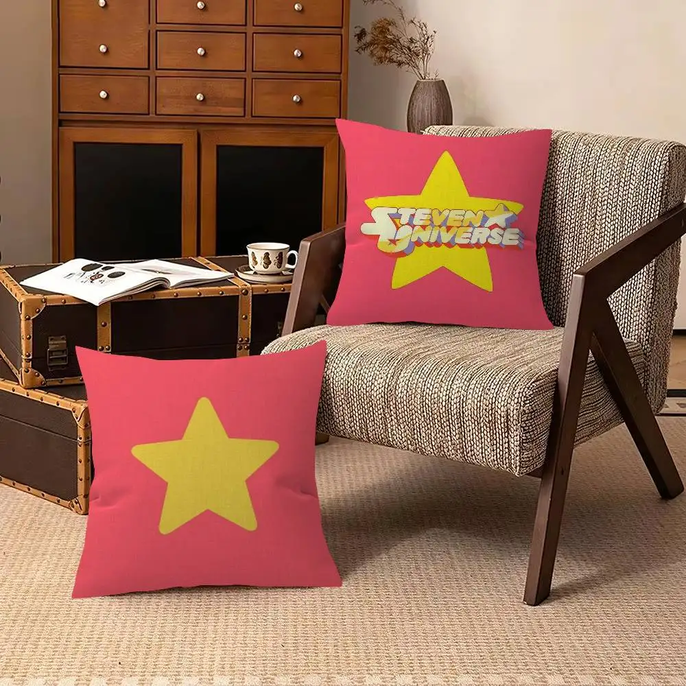 Anime logo pink Trendy-style decorative throw pillow cover insert not included fauxembroidery design S-Steven Universe