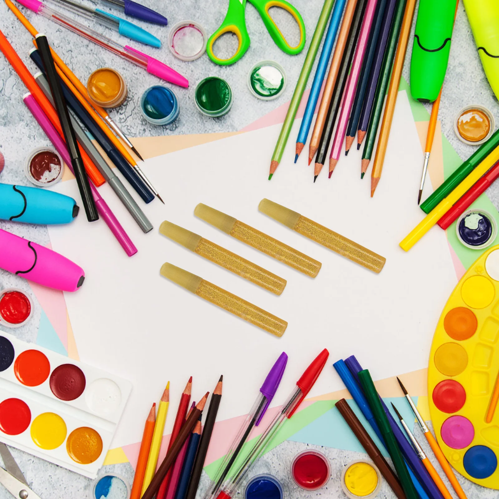 

50 шт. золотых клеевых ручек с блестками для детских творческих проектов, гладкое нанесение, многофункциональный дизайн, высокое качество изготовления