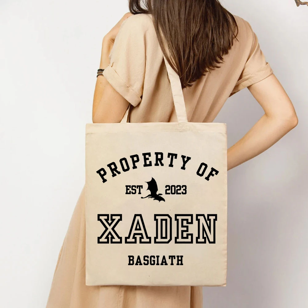 Fourth Wing Bookish Tote Bags RidersDragon Merch Classic Basgiath War College Ladies Shopping HandBags My Fantasy Era Tote bag