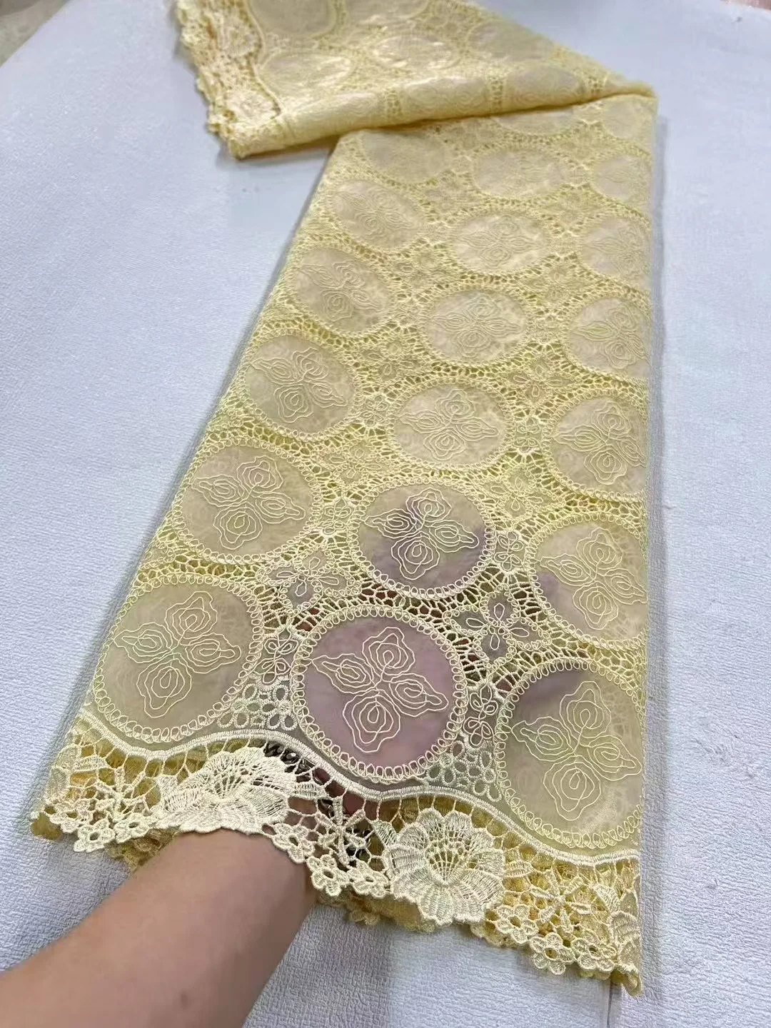 

2025 африканская нигерийская высококачественная кружевная ткань с вышивкой, французский тюль, блестки, органза, 5 ярдов для свадебных платьев JL489