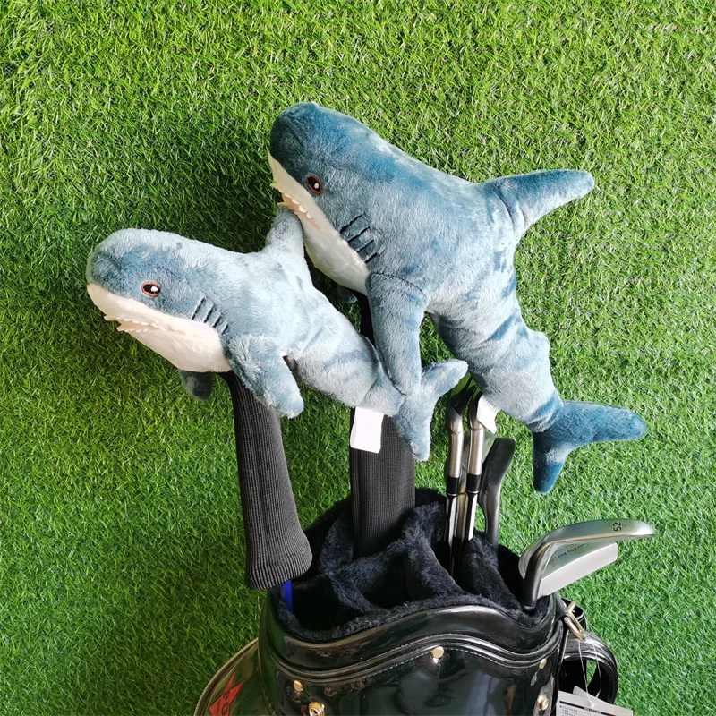 Shark golf wood headcover great plush driver wood head cover large stock Drop shipping