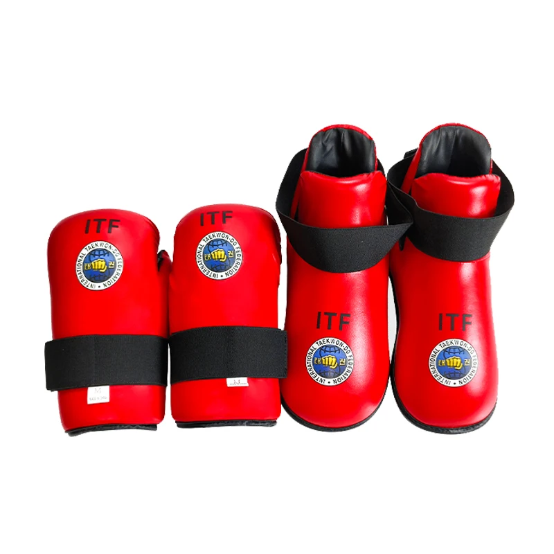 Taekwondo Protective Gear Kickboxing Boxing Hand Foot Guard Pads PU Leather Instep Guards for Sanda Taekwondo Karate Training