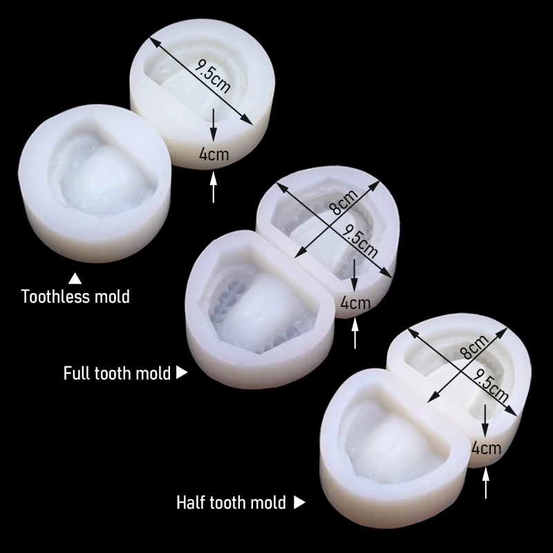 2pcs Dental Standard Silicone Plaster Model Mold Complete Cavity Block Full Teeth Half Teeth Dentistry Lab Materials