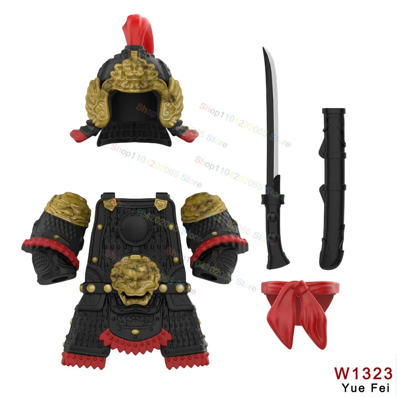 

Chinese History Hero Yue Fei Building Blocks Weapons Sword Helmet Action Figures Model Toy For Children Birthday Gift W1323-1329