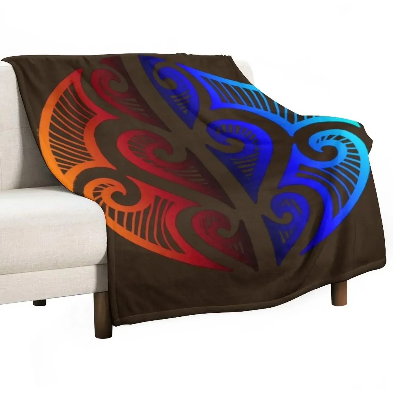 

Colored maori tribal art Throw Blanket Decoratives Sofa Quilt Blankets