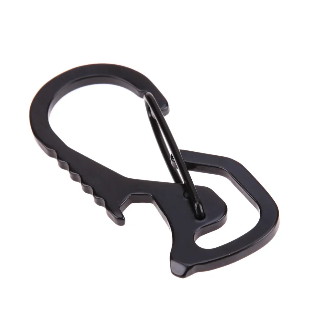 1Pc Stainless Steel Multi‑function Carabiner Keychain Ring Hex Driver Bottle Opener Outdoor Climbing Hook Accessory
