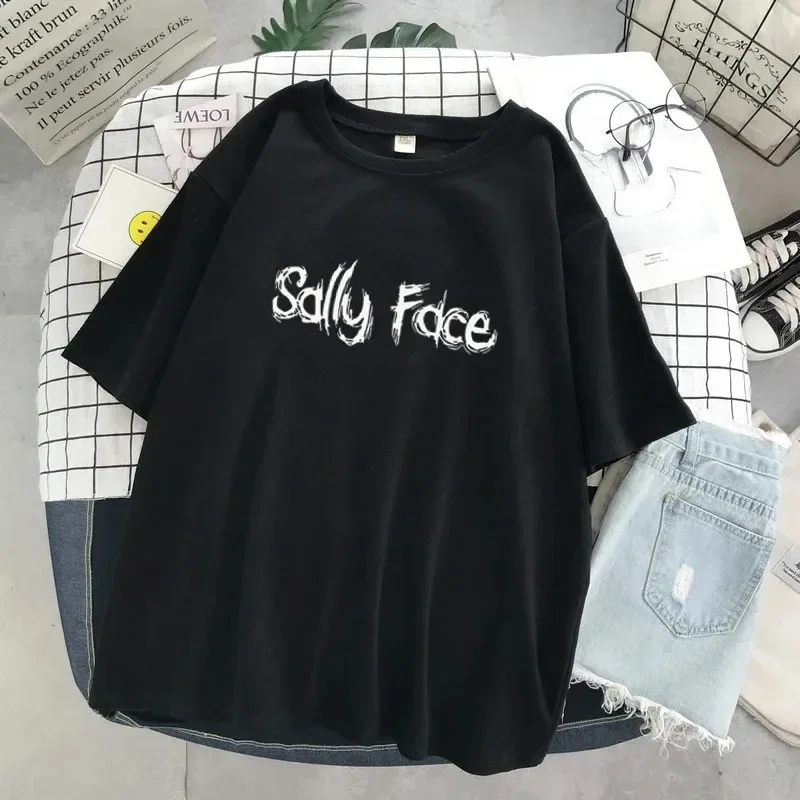 Sally Face Print T Shirt Women Funny Casual Short Sleeve T-shirt Summer Fashion Casual Tees Oversized T Shirt Street Clothes