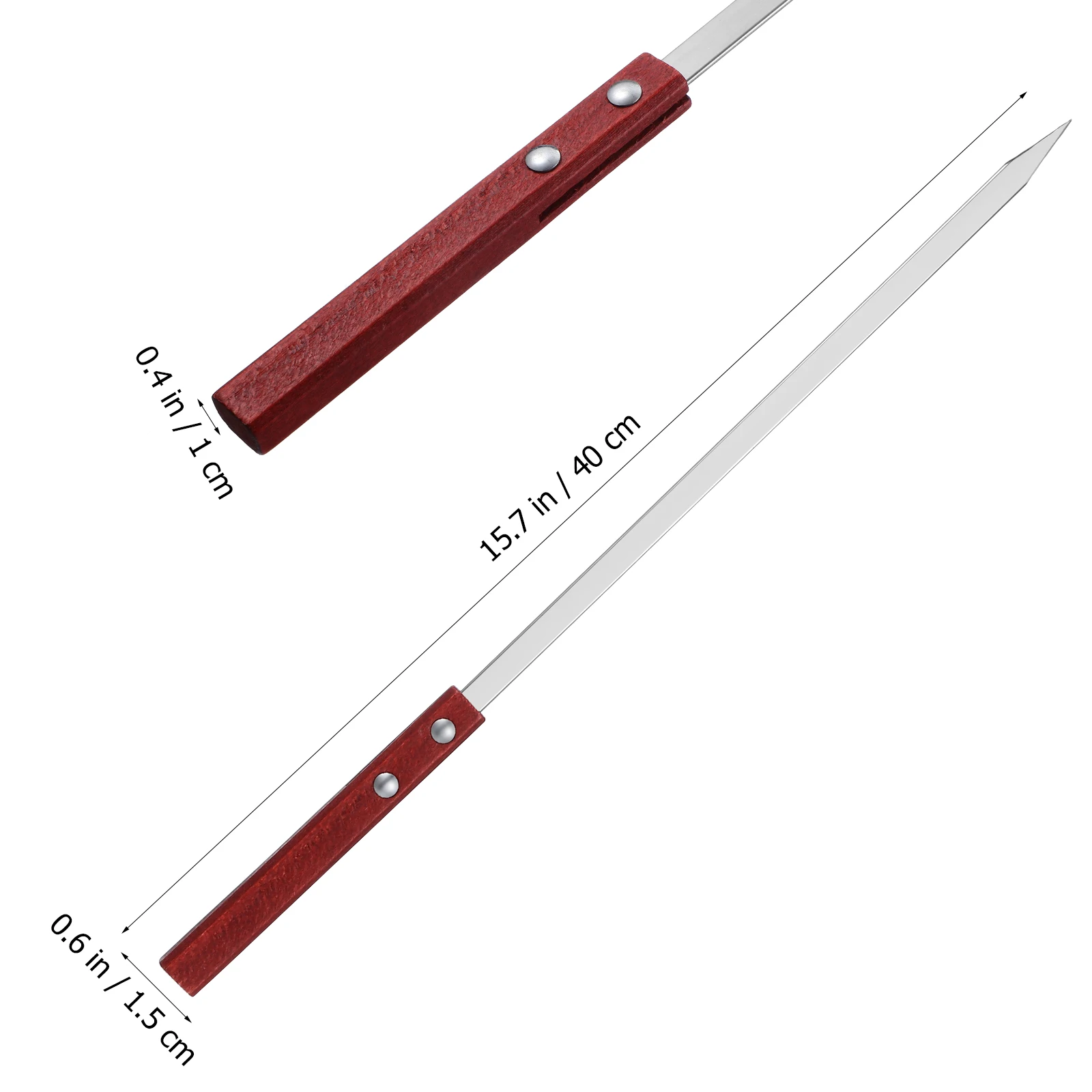 

6 pcs Stainless Steel Barbecue Skewers Flat Heavy Duty Grill Sticks Kebab Roasting Tools for Meat Vegetables Outdoor Grilling