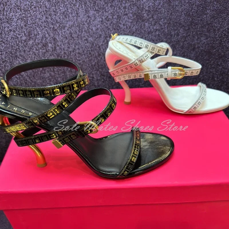 

New Arrival Beige Snake High Heel Sandals Summer Designer Soft Ruler Buckle Strap Cross Sandals Ladies Elegant Summer Footwear