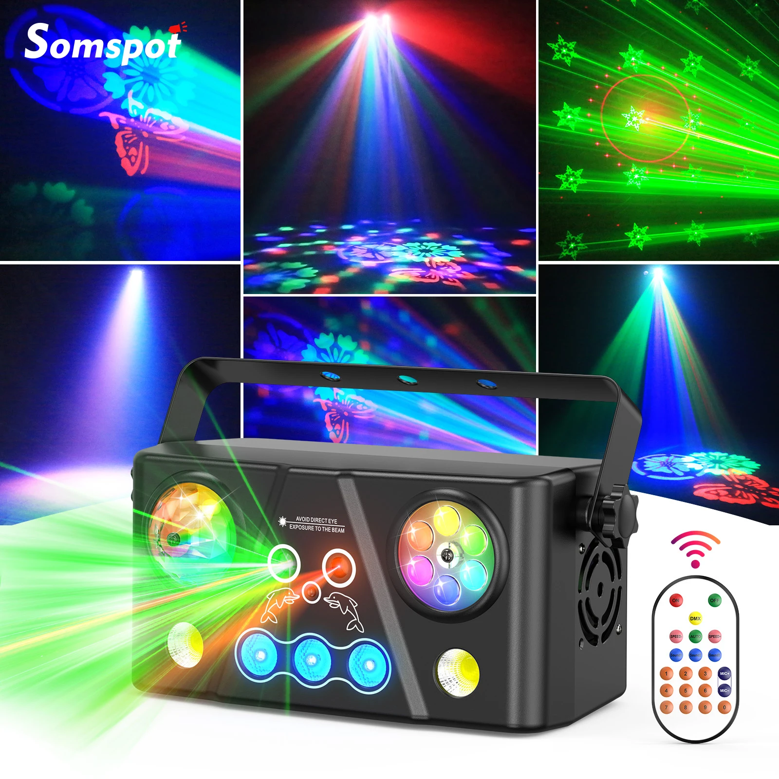 

Somspot 40 Вт RGB пчелиный глаз, лучевой эффект, диско-шар, светильник, сценический эффект, проектор освещения для DJ, светодиодный, свадьба, праздник, бар, клуб