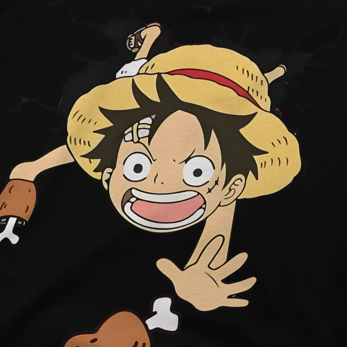 One-Pieces Anime Luffy Kid Meat Catching T Shirt Punk Men Tees Summer Clothing Polyester O-Neck TShirt