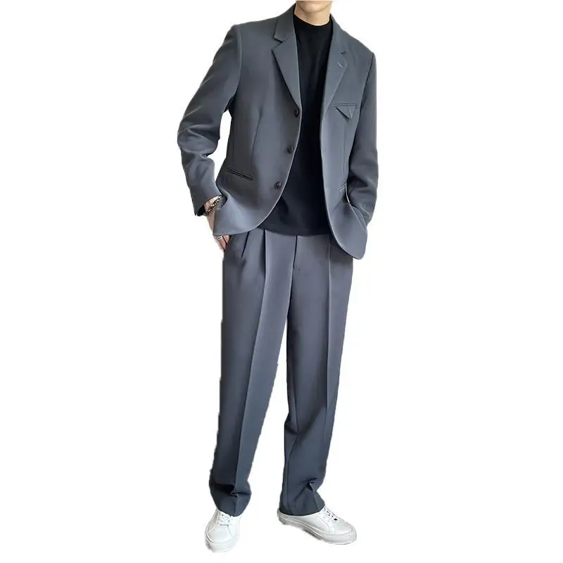 Traje holgado ins de diseño de alta gama de nicho coreano 4-G26 para hombres, traje informal versión coreana, celebridad de Internet fresca y moderna