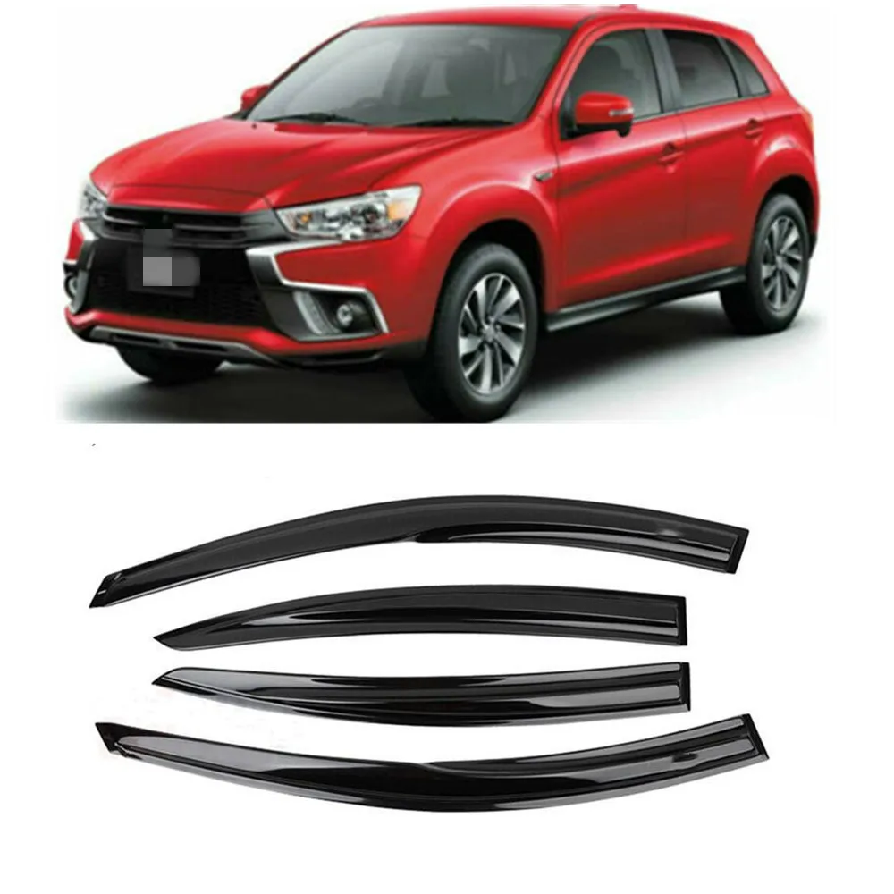 For Mitsubishi ASX 2010-2019 Side Window Vent Visor Sun Rain Deflector Guard Awnings Shelters Smoke Adhesive Protect Cover Trim