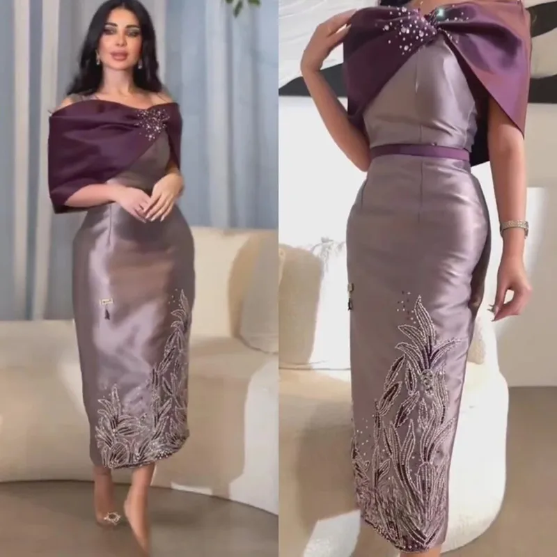 Cleeshuo-Robe de Soirée en Satin pour Femme, Tenue de Bal Sirène, Élégante, Perlée, Pailletée, Personnalisée, Arabie Saoudite