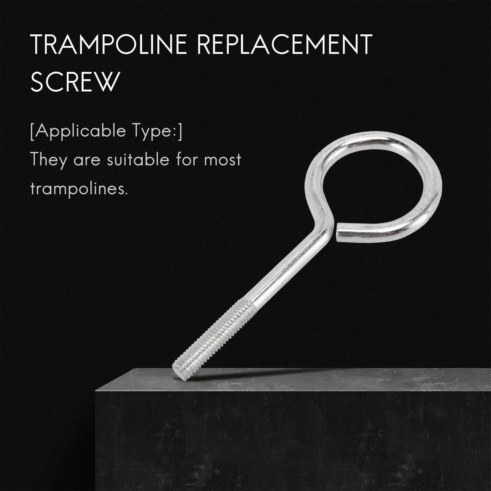 A02M-Trampoline Screws Steel Kit Trampoline Replacement Screw Trampoline Stability Tool With Round Nut Parts