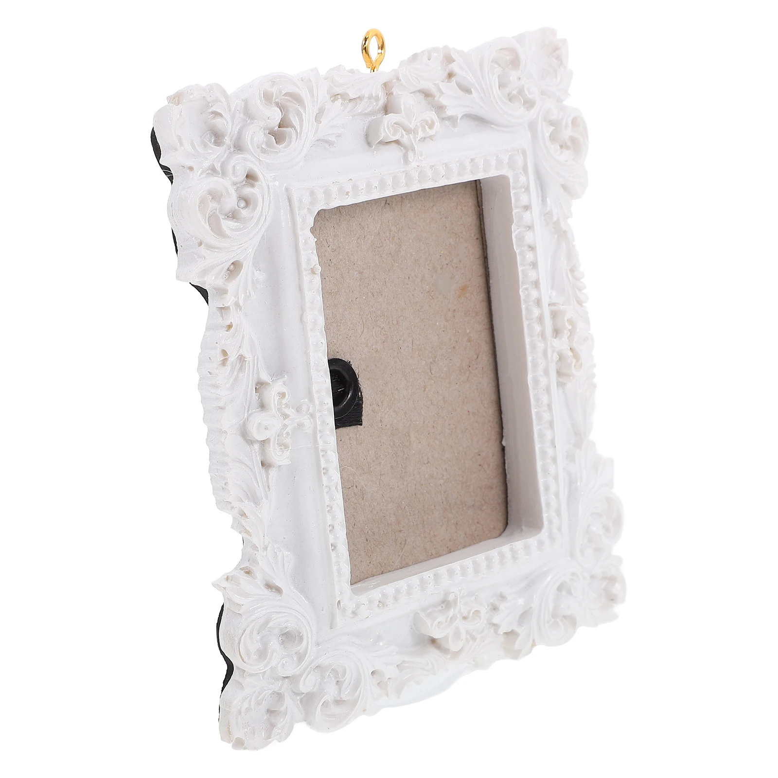 

Christmas Tree Photo Frame Retro 3D Embossed Hanging Picture Frame Ornament for Xmas Holiday Halloween Party White Vintage Decor