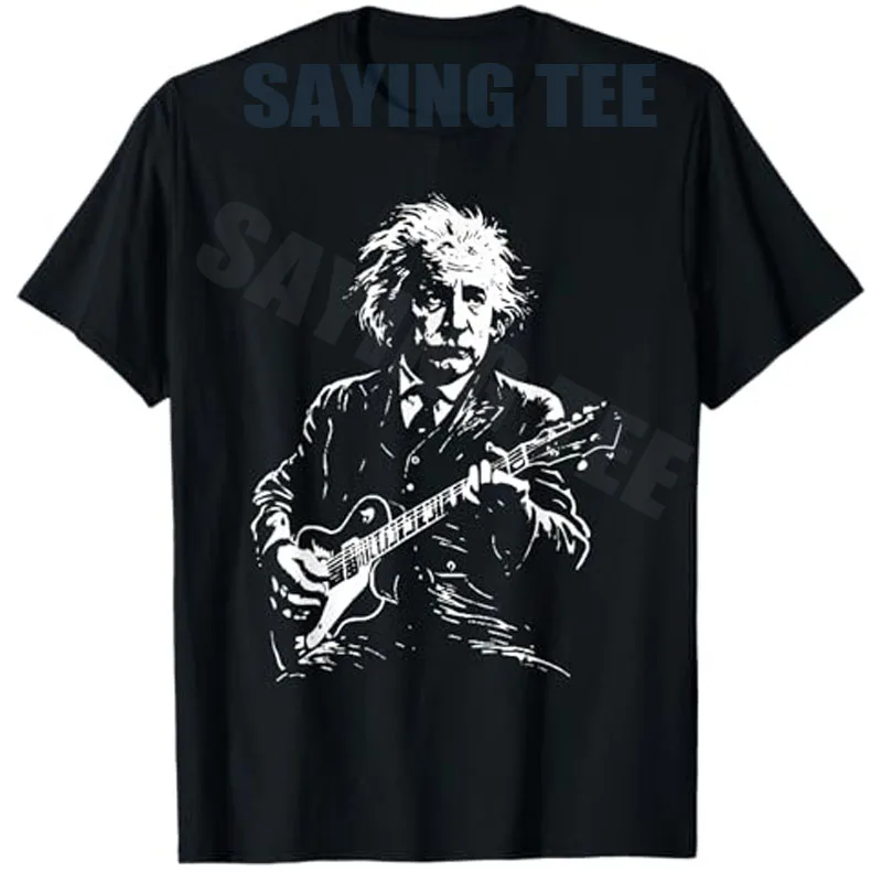 Albert E. Wissenschaftler Physiker Gitarre spielend Design T-Shirt Y2k Fantastischer Wissenschaftler Rockmusik Streetwear Kleidung Neuheit Witz-T-Shirt – Detail 3
