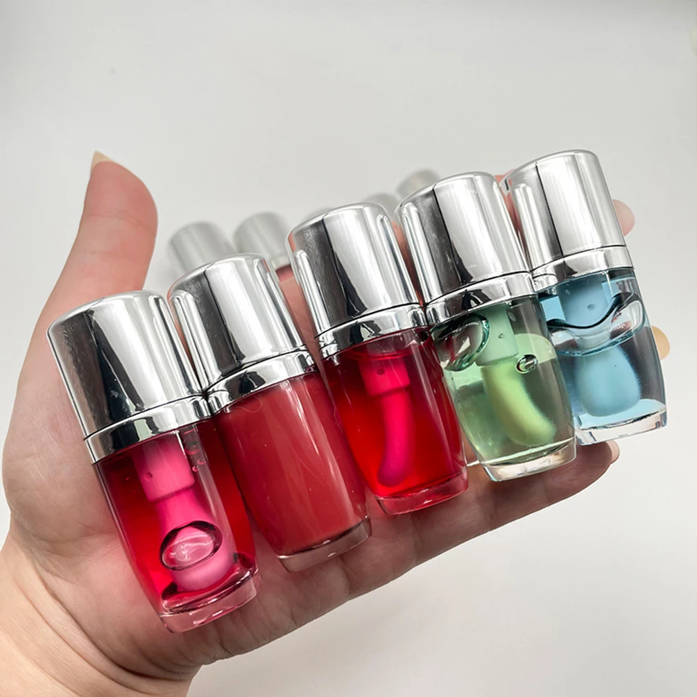 Private Label Lip Gloss Custom Logo Plumping Lipgloss Moisturizing 10-color Fruit Flavor Moisturizer Liquid Makeup Sliver Lid