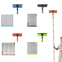 Long Duster Window Cleaning Squeegee 2 In 1 Washing Extension Pole Ceiling Duster Dust Remover High Spider Window Washing Kit