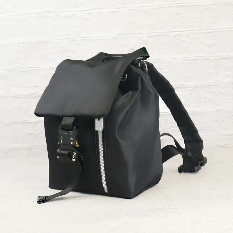 

25ss ALYX Black Backpacks Buckle Closure Nylon Zipper Computer Bag 1:1 Best Quality Alyx Mini Backpack