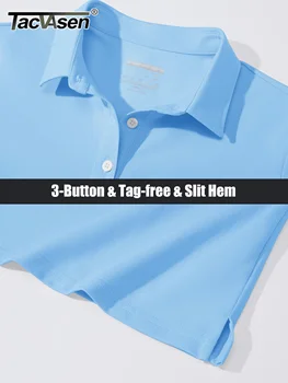 TACVASEN 3-Button Long Sleeve Polos Womens Cotton V-Neck Hiking Golf Tops Breathable Outdoor Sports Collared Pullover Tee Shirts 4