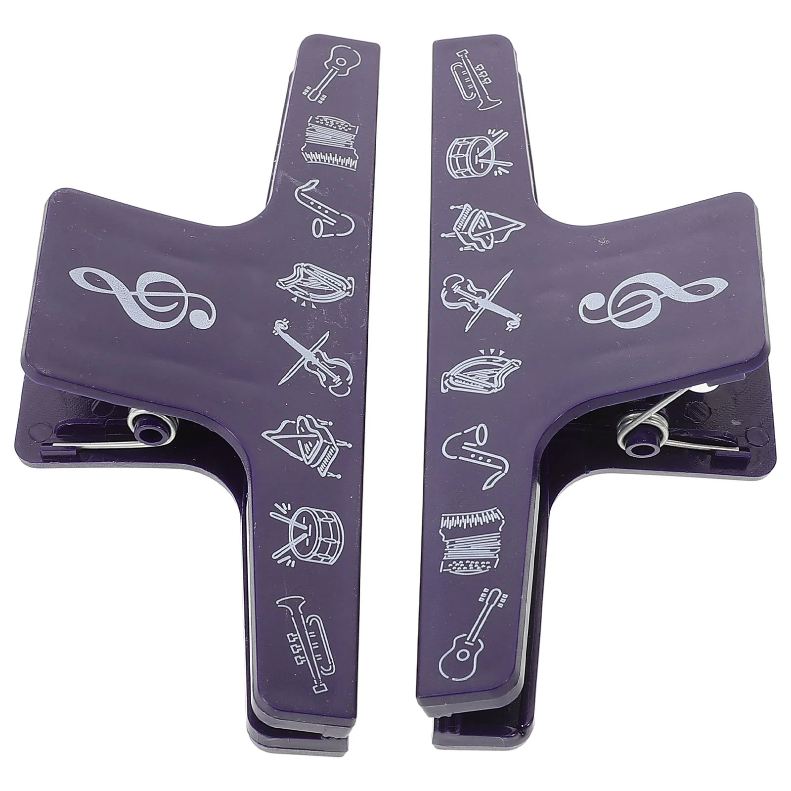 

2 Pcs Sheet Music Clip Instrument Book Holder Notation for Page Synthetic Plastic