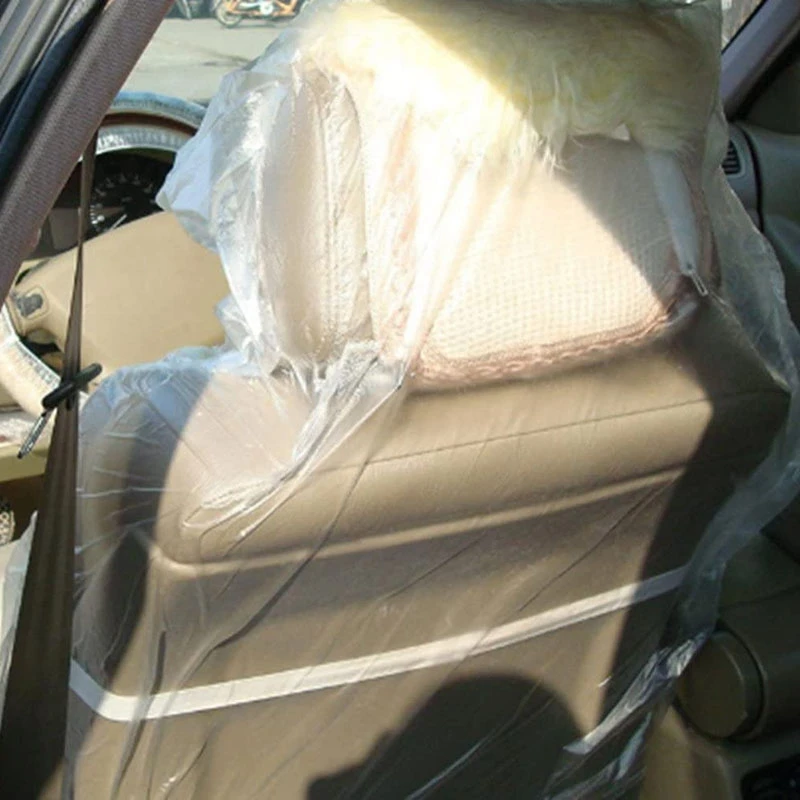 Efficientt-50Pcs/Set Automotive Plastic Seat Vehicle Maintenance Beauty Disposable Automotive Car Seat Cover Dust And Dirt