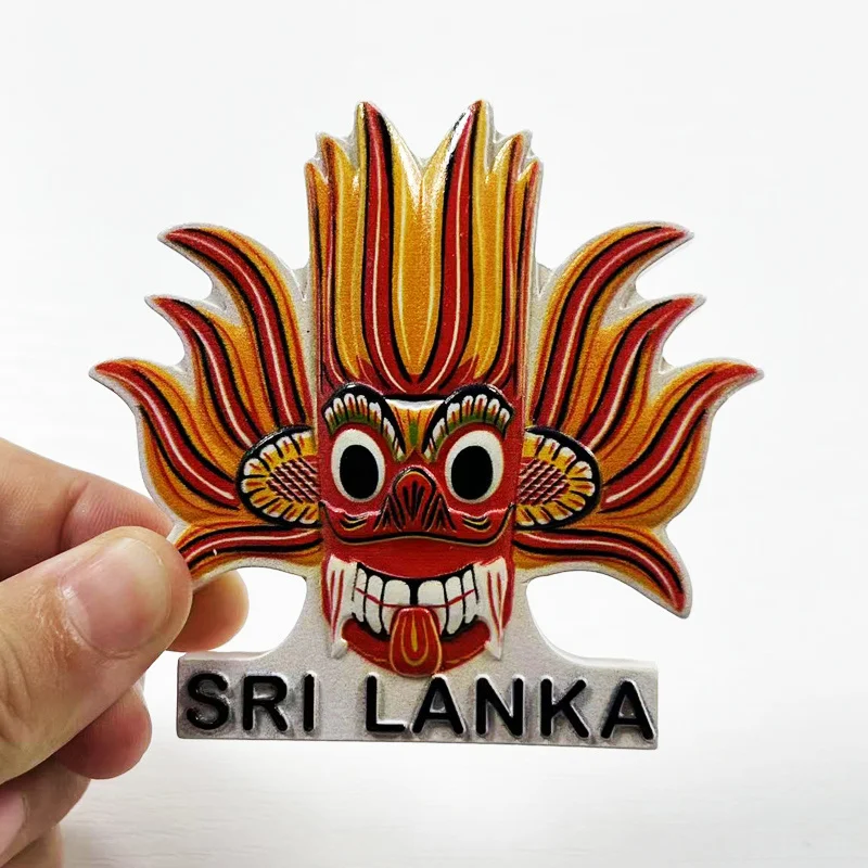 

India Sri Lanka Ancient Mask Magnetic Refrigerator Magnet Travel Souvenir Cultural and Creative Home Use3d3D Decorative Items