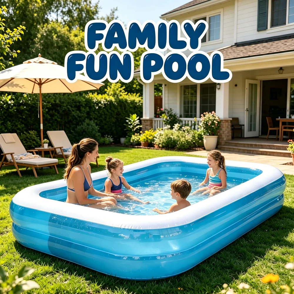 Hochwertiger 260cm Aufblasbarer Schwimmpool für Erwachsene und Kinder, Badewanne für Drinnen und Draußen, Wasserpool-Produkte