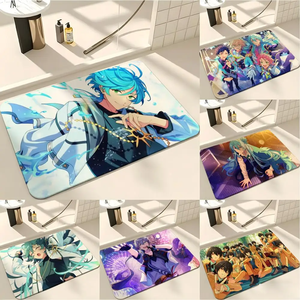 ANIME E-Ensemble S-Stars Floor Mat Absorbent Floor Mat Non-Slip Entrance Rug for Bathrooms Restrooms and Toilets