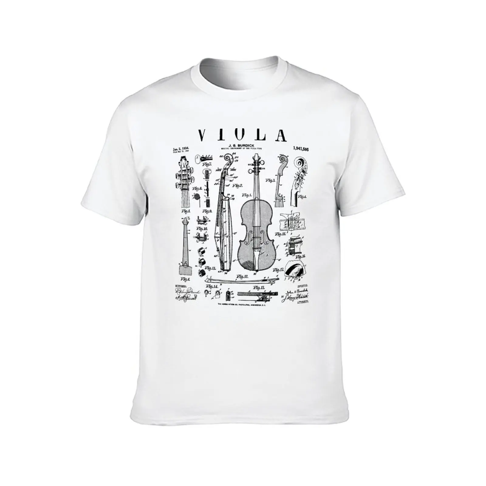 Viola Player Musician Musical Instrument Vintage Patent T-Shirt man t shirt designer
