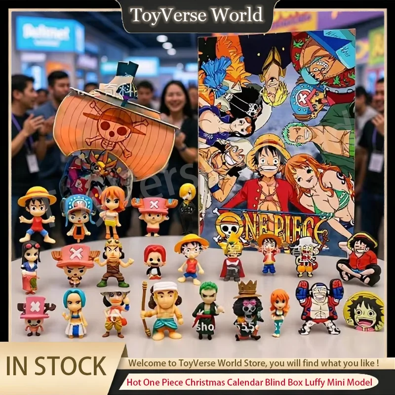 

Горячий цельный рождественский календарь, слепая коробка, мини-модель Луффи, забавный 24-дневный обратный отсчет, сюрприз, игрушки-сюрпризы на Рождество, день рождения, подарок