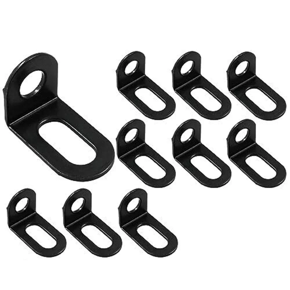 10pcs Stainless Steel Corner Brackets Right Angle L Shape Brace Bracket Black Rustproof, Bright Corner Brackets Hardware