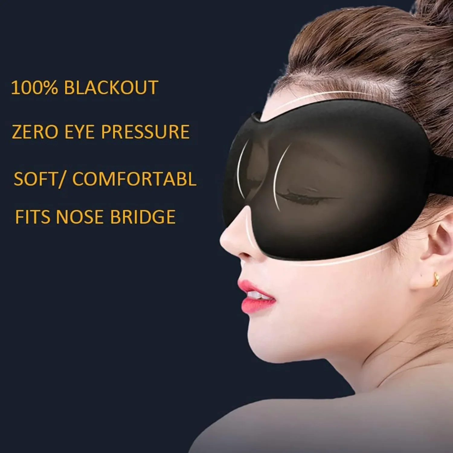 Sleep Eye Mask, 3D Soft Blackout Sleeping Mask for Men Women-Pink