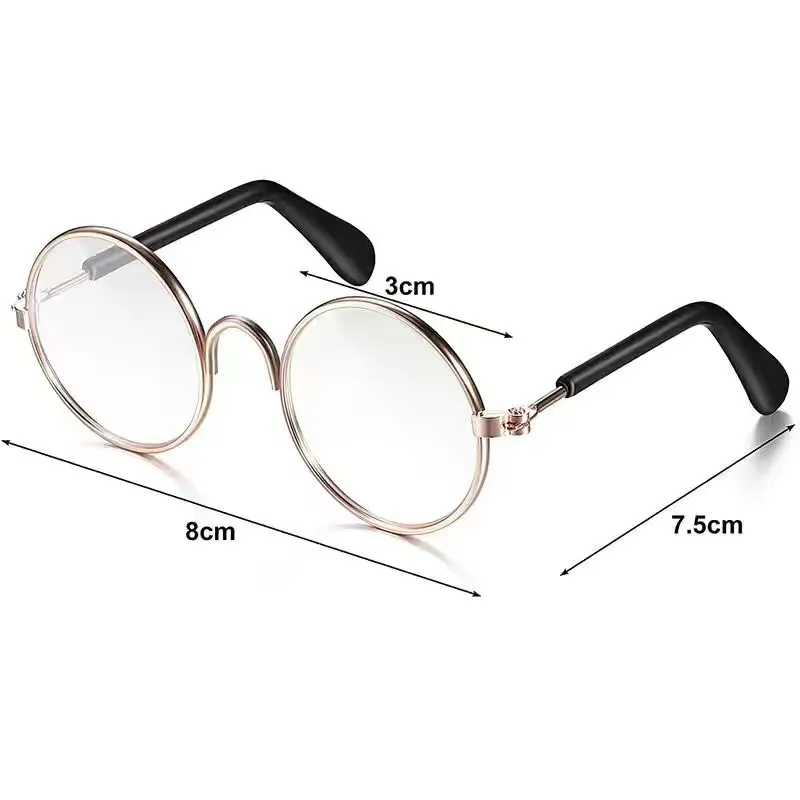 Cute Vintage Round Cat Sunglasses Pet Photos Props Reflection Eyewear Glasses for Cats Small Dog Pet Dog Cat Accessories