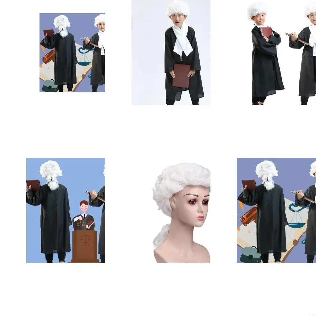 

68UA Child Career Day Costume Lawyer Judge Outfit With Detachable Accessories For Theater Performances And Theme Parties
