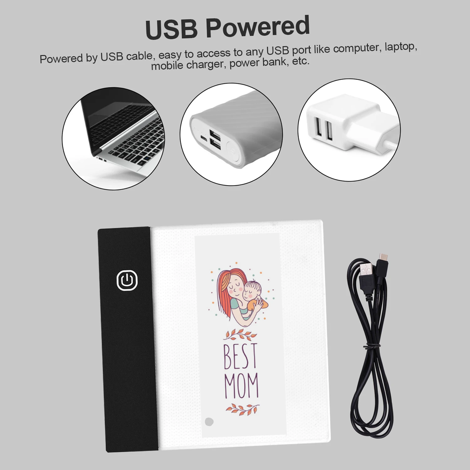 Kit Buku Lipat dengan Mini Light Pad LED Lightbox Tablet untuk Menggambar, Menyalin, Animasi, Sketsa, dan Kreasi Kartun