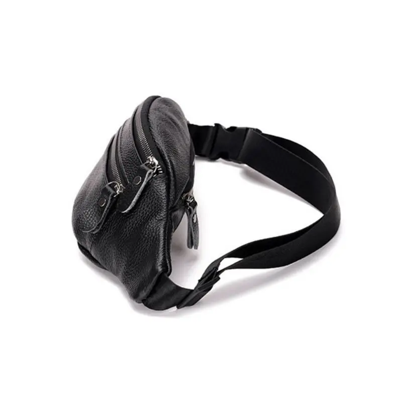 Genuine Leather Chest Bag Men's Large Capacity Cowhide Waist Bag Vintage Shoulder Crossbody Bag Sports Fashion Phone Coin Purses