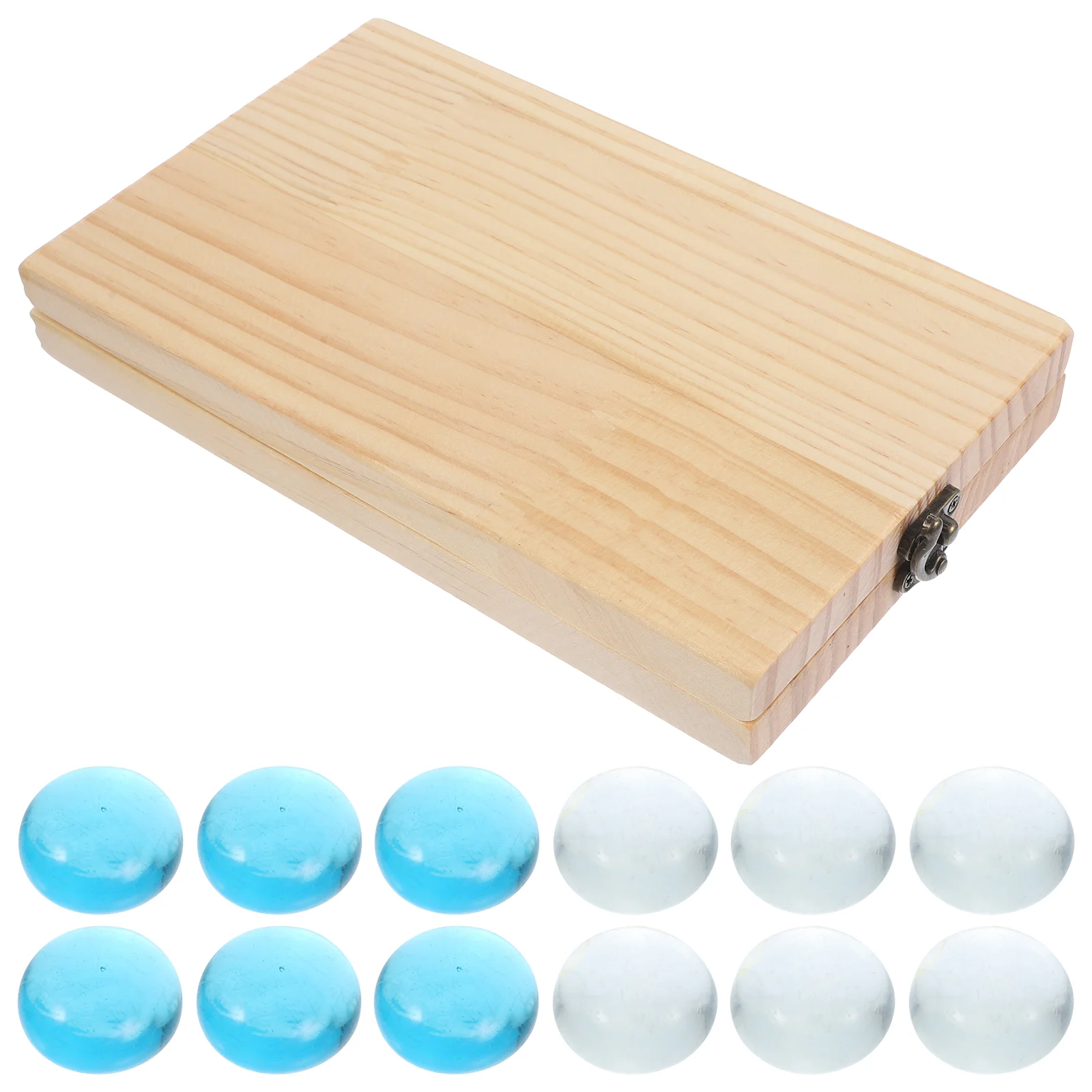 1 Set Foldable Wooden Mancala Chess Game Toy African Gemstone Beads Board Family Educational Smooth Parent