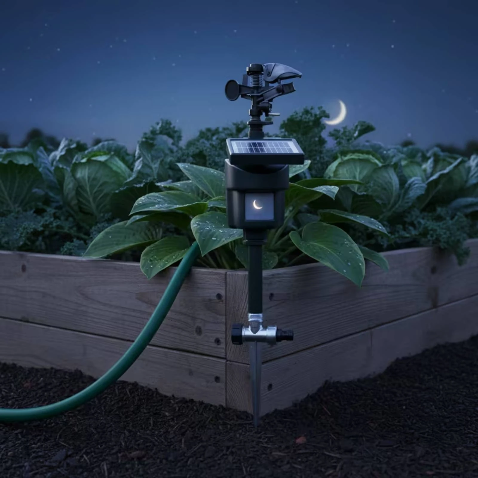 Solar Sprinkler Repeller Outdoor Motion Activated Sprinkler Adjustable Humane for Gardeners, Garden, Yard