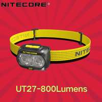 NITECORE UT27 800 lumens Spotlight Floodlight Dual Power Headlight+Removable Rechargeable Battery Troch Headlamp