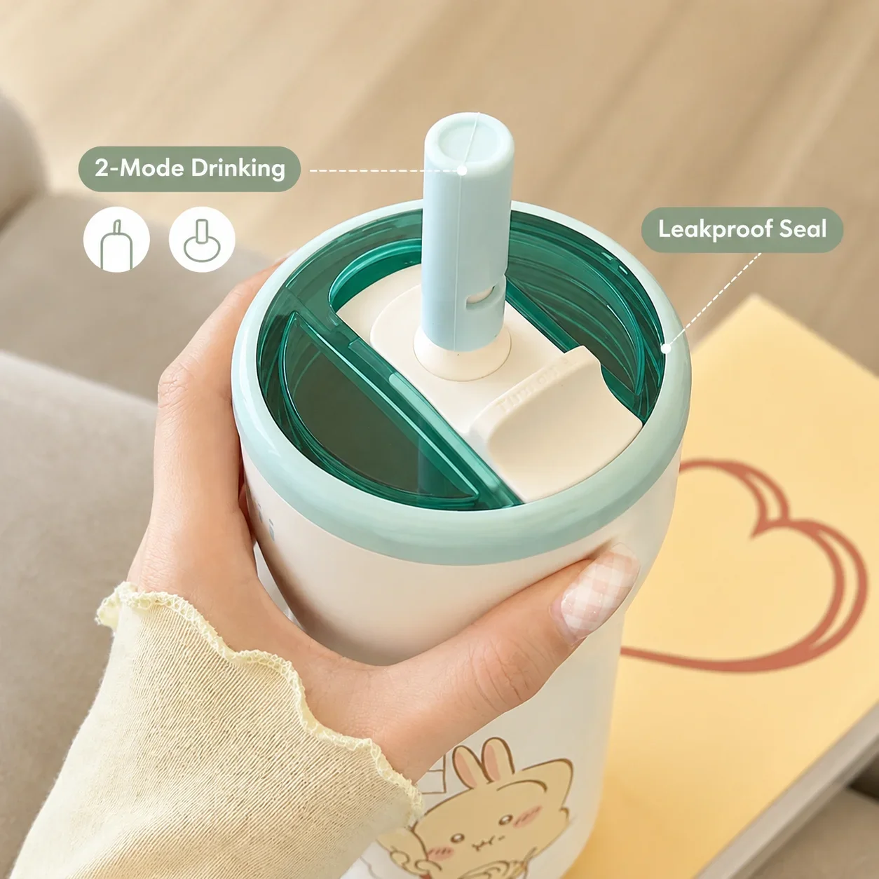 New Chiikawa Thermos Cup 316 Stainless Steel Large Capacity Insulated Water Bottle Leakproof Straw Lid Thermal Drinking Cup2027