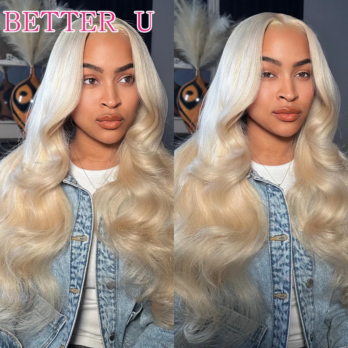 

Swiss HD Lace Human Hair Wigs Platinum Blonde Colored 13x4 13x6 HD Lace Full Frontal Wigs Pre-Plucking Body Wave #60 For Women