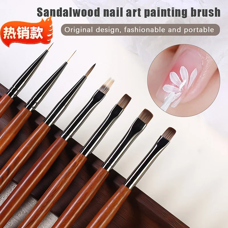 ネイルアートウッドジェルペイントブラシ、ジェルチップエクステンションアクリルビルダーアクセサリー、ネイルアートブラシ、マニキュアUVジェルネイルブラシ
